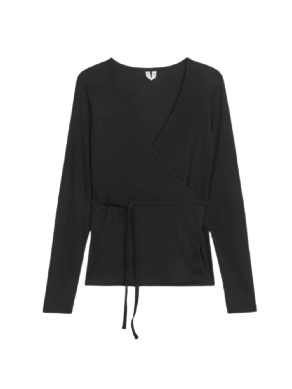 Arket Black Ribbed Wrap Shirt NWT Sz S